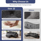 MAXYOYO 104" L Shaped Modular Sectional Sofa - Image 8
