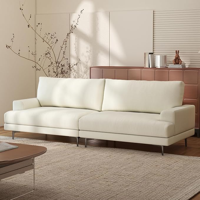 Modern Upholstered Sofa Couch, 86.61” Wide Mid-Century Fabric Sofa by pajiasen