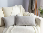 Stellhome Burlap Rectangle Throw Pillow Covers Solid Farmhouse Linen Pillowcase by Stellhome