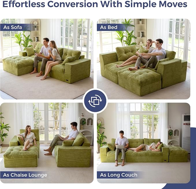 MAXYOYO 104" L Shaped Modular Sectional Sofa - Image 4