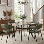 HNY Modern Dining Room Arm Chairs Set of 4, Open-Back Kitchen Side Chairs by HNY