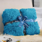 Bedsure GentleSoft Fuzzy Sherpa Faux Fur Twin Blanket Bright Blue Cozy Gifts - Image 6