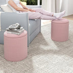 Cmishe Ottoman Poufs with Storage, Soft Upholstered Vanity Stool - Image 6