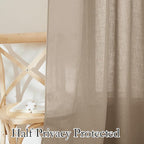 RYB HOME Sheer Curtains 108 inches, Extra Long Floor to Ceiling Curtains | - Image 4