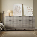 BORNOON 63" Long Dresser for Bedroom, 9-Drawer Fluted Dresser, Extra-Wide Wood - Image 4