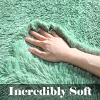 Sage Green Runner Rugs for Bedroom Living Room, Fluffy 2x6 Bedside Area Rug | - Image 2