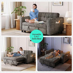 LINSY 54" Pull Out Couch with Charging Station, Small Sleeper Sofa Bed with Cup - Image 6