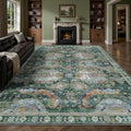 9x12 Area Rug, Vintage Retro Soft Washable Rug, Non-Slip Low Pile Rugs by Yarooge