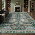 8x10 Area Rugs, Vintage Retro Soft Washable Rug, Non-Slip Low Pile Rugs by Yarooge