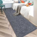 2x10 Bedside Area Rugs for Bedroom Soft Fluffy Shag Grey Rug for Hallway - Image 3