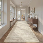 Soalmost Washable 4x8 Hallway Runner Rug Non-Slip Kitchen Entry Rugs Beige | - Image 4