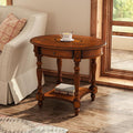 Solid Wood Oval End Table with Drawer and Shelf by JESONVID