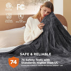 Bedsure Heated Blanket King Size, Dual Control Electric Blanket, Dark Grey | - Image 7