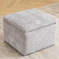 Large Storage Ottoman, Chenille Ottoman Foot Stools, Ottoman Footstool by Rhevoy