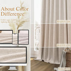 Oatmeal 100% Blackout Curtains 108 Inch Length 2 Panels Set - Image 7