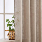 MIULEE Taupe Linen Curtains 42x63 Inch Length 2 Panels - Image 5
