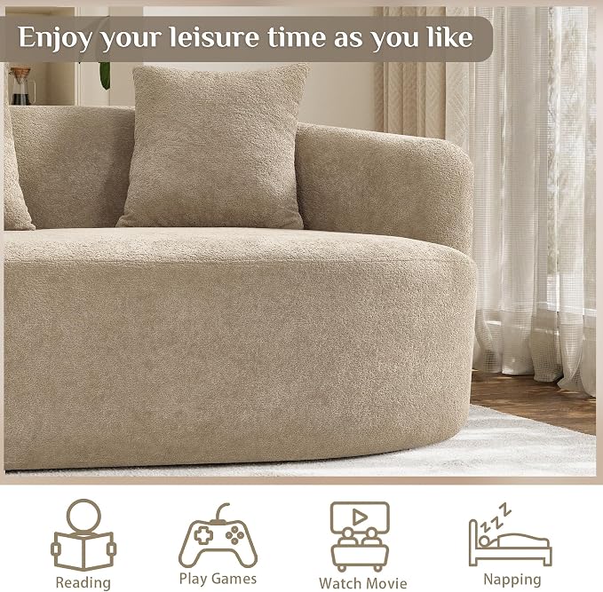 131" Oversized Sectional Sofa for Living Room, Modern Luxury Plush Chenille - Image 9