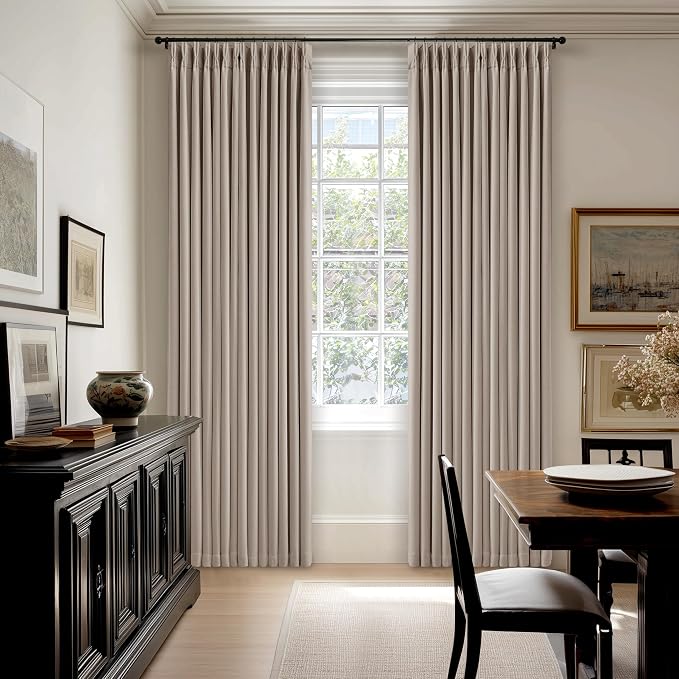 Burlywood Birch 100% Blackout Linen 126 Inch Curtains 2 Panel Set | Linen Pinch - Image 7