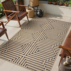 Lahome Boho 3x5 Outdoor Rugs for Entry, Washable Easy Jute Rug | Maze Lines - Image 8