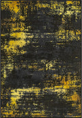 2x3 Washable Entryway Rug: Modern Abstract Soft Carpet Black Gold | by FXRHLP