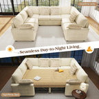 Ihanherry Large U-Shaped Sectional Sofa Bed, 8-Seater Convertible Sleeper - Image 3