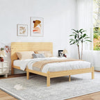 BOSRII 12in High Solid Bamboo Wood Platform Full Size Bed Frame - Image 4
