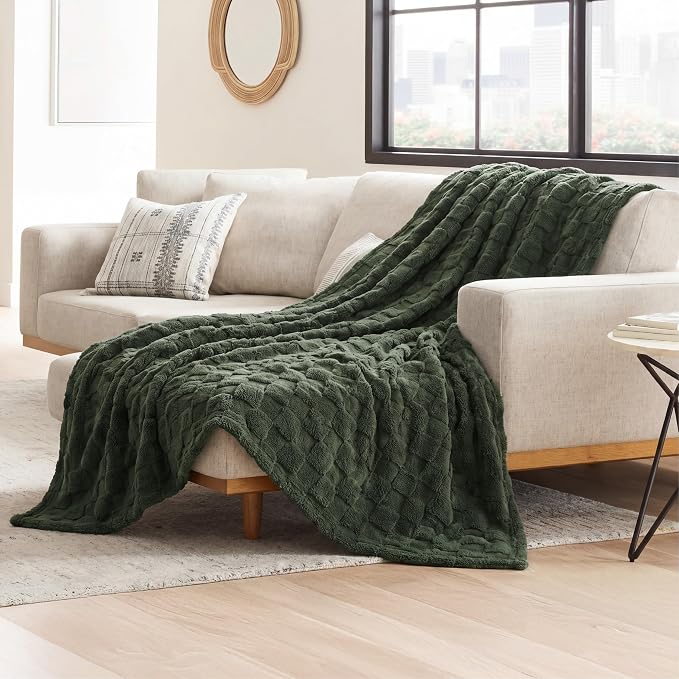 Bedsure GentleSoft Olive Green Throw Blanket - Image 6