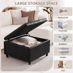 Weture Large Square Storage Ottoman Coffee Table, Oversized Square Ottoman - Image 3
