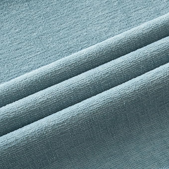 MIULEE Smoke Blue Chenille Couch Throw Pillow Covers, 20x20 | Set of 2 - Image 6
