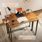 Huuger Folding Desk with Storage Shelf, 31.5 Inch Foldable Computer Table - Image 5