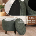 Homepop Home Decor | Upholstered Round Tufted Foot Rest Ottoman | Ottoman - Image 6