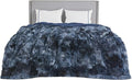 Bedsure GentleSoft Fluffy Tie Dye Navy Blue Blankets Queen Size by Unknown