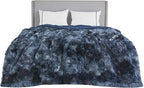 Bedsure GentleSoft Fluffy Tie Dye Navy Blue Blankets Queen Size by Unknown