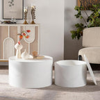 46.46'' White Round Coffee Table Set of 2 - Image 4