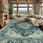 RELEANY Washable Area Rug, Large 9'x12', Water Repellent, Pet Friendly by RELEANY