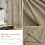 Semi Sheer Linen Curtains 63 Inch - Image 6