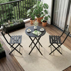 GarveeLife 3 Piece Patio Bistro Set, New Iron Outdoor Furniture Set, Metal - Image 5