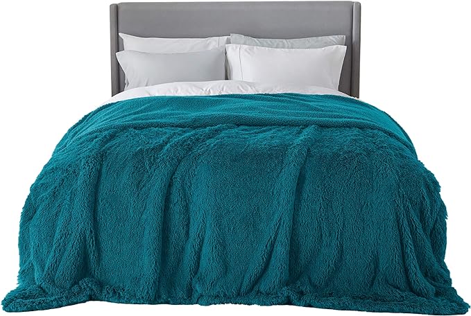 Bedsure GentleSoft Fluffy Turquoise Teal King Size Blanket by Unknown