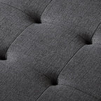 24KF Large Rectangular Upholstered Tufted Linen Fabric Ottoman Bench, Padded - Image 8