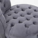 HOMCOM Retro High Back Armless Royal Accent Chair Fabric Upholstered Tufted Seat - Image 9