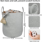 XUANGUO Cotton Rope Laundry Basket Hamper - Image 2