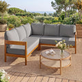 VilroCaz Outdoor Patio Furniture Set, L-Shaped Acacia Wood Sectional Sofa by VilroCaz