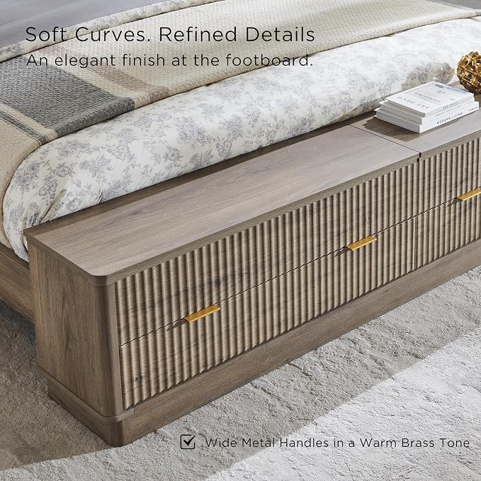 T4TREAM Fluted King Size Bed Frame - Image 6