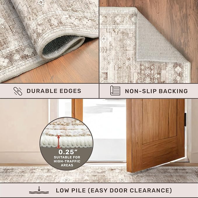 Washable 3x12 Long Runner Rug for Hallway, Boho Waterproof Large Kitchen Floor - Image 4