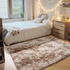 Area Rugs for Bedroom Living Room, Fluffy Tie-Dye Beige 4x6 Indoor Bedside - Image 4
