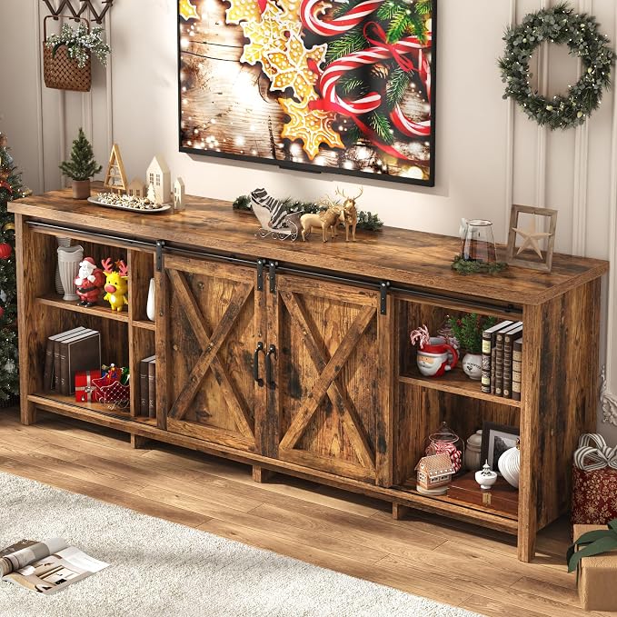 Farmhouse TV Stand for 80 Inch TV - Image 7