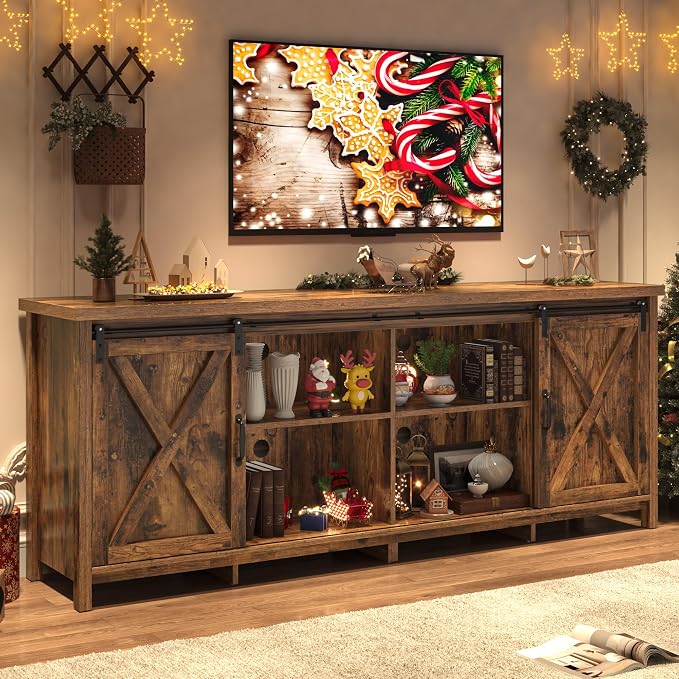 Farmhouse TV Stand for 80 Inch TV by chartustriable