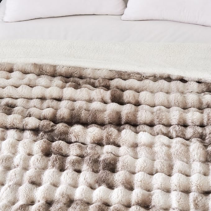 50x60 Inches Ultra-Soft Fuzzy Faux Fur Plush Throw Blanket - Image 5