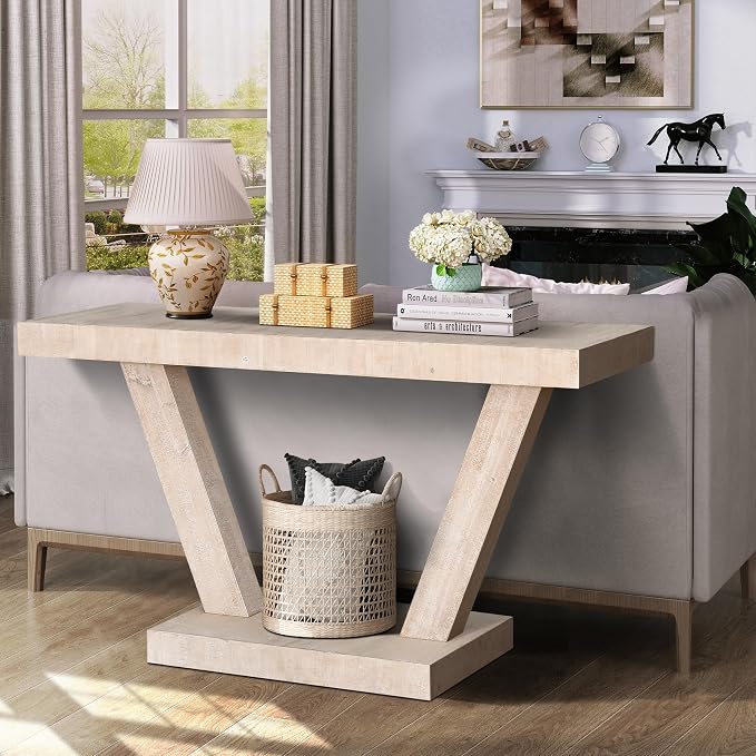 60" Wood Console Table for Entryway Bench - Image 5