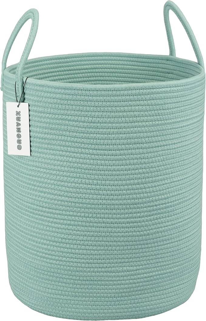 XUANGUO Cotton Rope Laundry Basket Hamper by XUANGUO